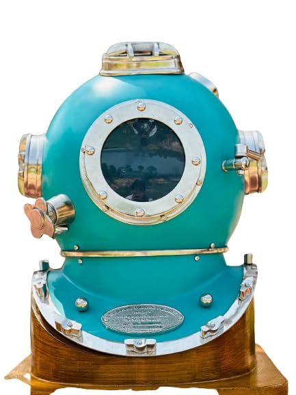 ANSARI Antiques Vintage Marine Divers Helmet Solid Steel & Brass Scuba Diving Helmet | Antique Sea Diver Decorative Desk Nautical Replica Rustic Vintage Home Decor Gifts 03