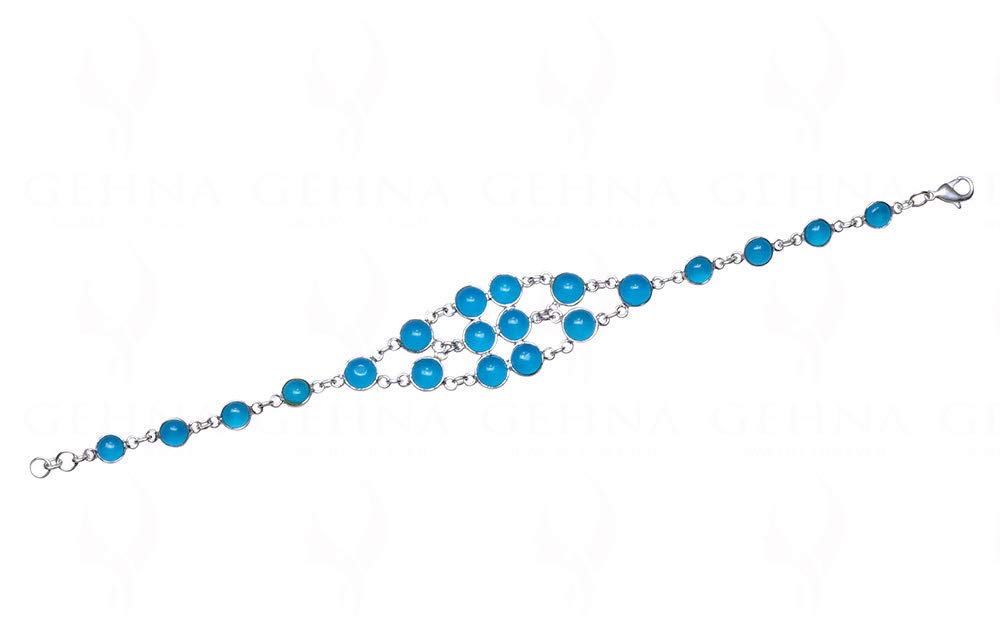 Jaipur Blue Chalcedony Color Stone Studded Bracelet Gb1170-image-34