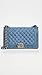 Chanel Women's Pre-Loved Blue Denim Boy Medium Bag, Blue, One Size