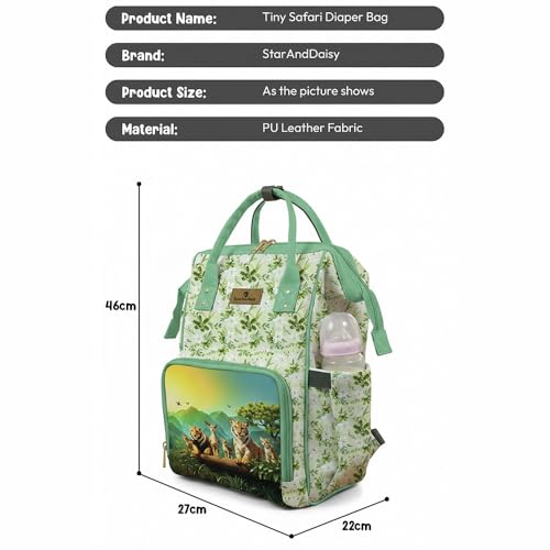 Image of StarAndDaisy Baby Bag for Mother Travel /Diaper Bag with Insulated Baby Bottle Pocket /Diaper Bag for Mothers for Travel with Multi Compartments, Waterproof Diaper Bags for Mom -Green