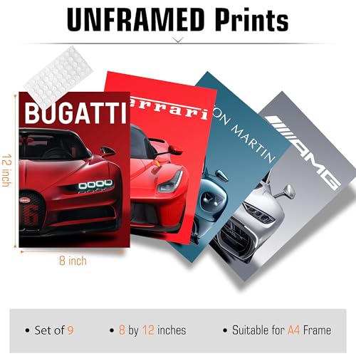 Avanise Car Poster Racing Car Wall Art Prints Home Decor Supercars Posters For Boys Bedroom Home Decor Classic Car Prints Cool Sport Car Artwork Pictures Decoration Unframed  thumb #4