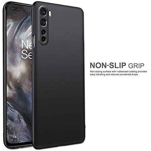 Image of TheGiftKart Sleek Back Cover Case for OnePlus Nord 2020 | Slim Fit Protective Design | Ultra Matte Finish | Camera Protection Bump | Soft Silicon Back Cover Case for OnePlus Nord (Silicone, Black)