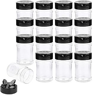 Yesland 16 Pcs Plastic Spice Jars/Bottles, 5 Oz PET Spice Containers BPA free