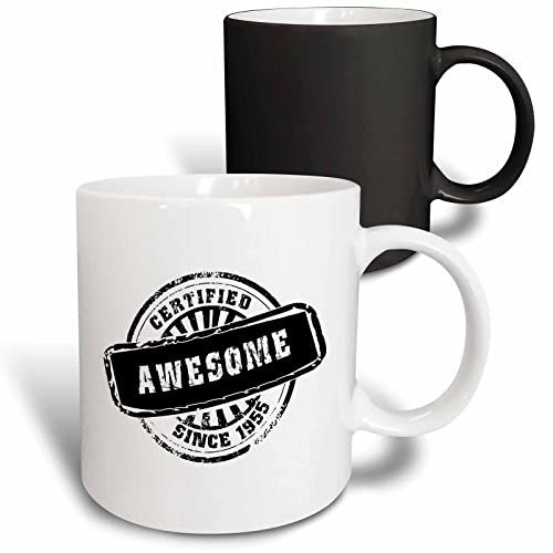 3dRose Certified Awesome since 1955 - funny 11oz Magic Transforming Mug