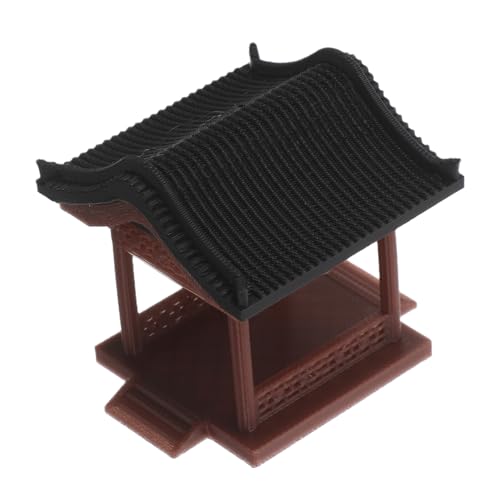 Veemoon Statuina Miniatura Padiglione Cinese Decorativo per Giardino Resistente alle Intemperie in Materiale Duraturo 5x4,5x4,5 Cm per Bonsai, Acquari e Tavoli da Esposizione