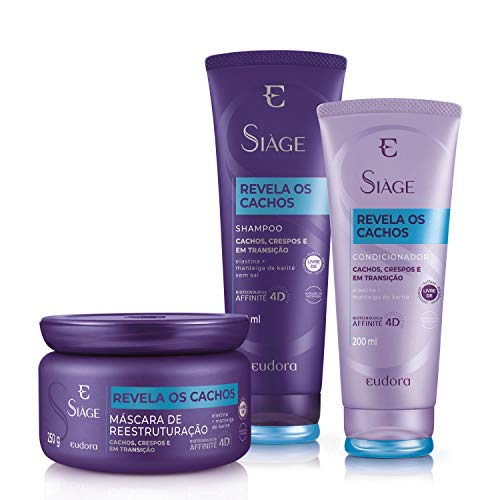 Eudora Kit Siàge Revela Os Cachos Shampoo + Condicionador + Másca...