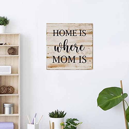 Religious-Sayings-Lettering-Wood-Signs-Home-is-Where-Mom-is-Wall-Art-Sign-Farmhouse-Style-Wall-Decor-Modern-Pictures-Hanging-Sign-for-Bedroom-Living-Room-Home-Kitchen-Decor-12x12in Religious Sayings Lettering Wood Signs Home is Where Mom is Wall Art Sign Farmhouse Style Wall Decor Modern Pictures Hanging Sign for Bedroom Living Room Home Kitchen Decor 12x12in
