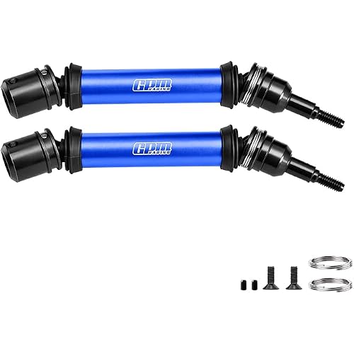 GPM Upgrades Medium Carbon Steel+Aluminium 6061 Rear Cvd Drive Shaft for 1/10 Gorgon 4X2 Mega 550 Brushed Monster Truck Rtr-Ara3230St1 (Blue)