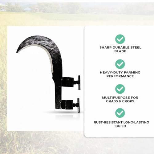 Image of Heavy Duty Sickle Head | Coconut Plucker, Grass Cutter & Branch Cutting Tool | Hardened Steel Agricultural Hand Tool for Farming, Gardening & Harvesting (1 Pc)