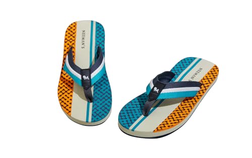 Image of Neeman's Modern Striped Fusion Flip Flops for Men | Orthopedic & Cushioned Slippers | Soft, Lightweight, Flexible Indoor Outdoor Chappal