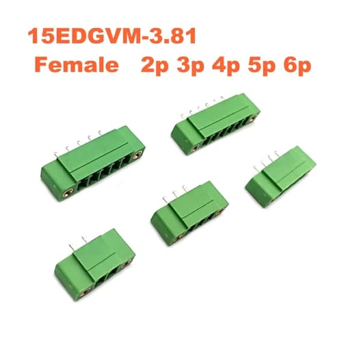 Conector PCB de tornillo Bornier de 3,81mm: bloque enchufable de 2 pines de alta precisión 5