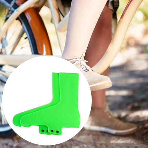predolo 2 piezas cubiertas para zapatos impermeables a prueba de viento de silicona para ciclismo, color verde talla L miniatura 5