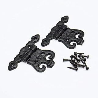 10 x Black Antique Fancy Hinges Black Steel + Screws 84 x 110mm