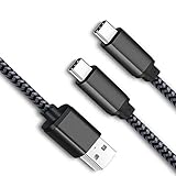 Power-7 USB Type C Fast Charger Cable 10Ft, 2-Pack Long Durable Braided USB C Charging Cord for Samsung Galaxy S8/ S8+ Plus, LG G6 G5, Nintendo Switch, Nexus 6P 5X, OnePlus 3T/ 2, More (Black)