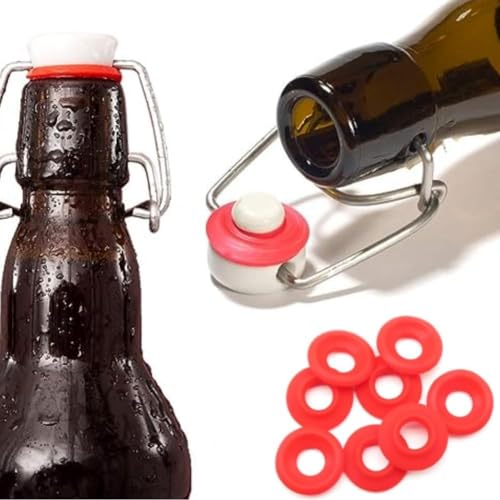 25 Stücke Gummi Dichtungsscheibe, Rot Silikon Grolsch Dichtungen für Swing Flip Top Flasche Hause Brauen Bierflasche Dichtungen Silikongummi Grolsch Kappe Swing Top Flaschenwaschdichtung