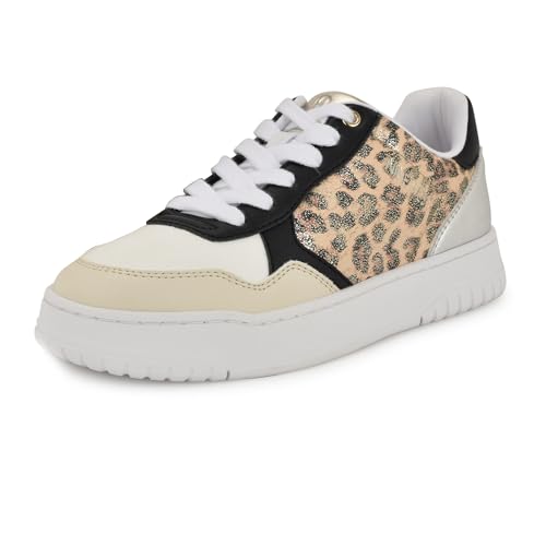 Nine West Women's Nenya Sneaker, Gold Leopard Shimmer Multi 710, 6