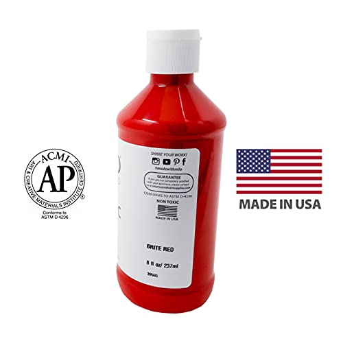 Image of milo Acrylic Paint Set, 8 Primary Colors, 8 oz Bottles, Semi-Gloss | Safe, Non-Toxic, Made in the USA, Arts & Crafts Paints for Artists, Student & Hobby Painters, Paint Pack, Classroom, Bulk