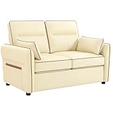 HOMCOM Divano 2 Posti Imbottito in Pelle Finta con Bordo a Contrasto, Divanetto da Salotto...