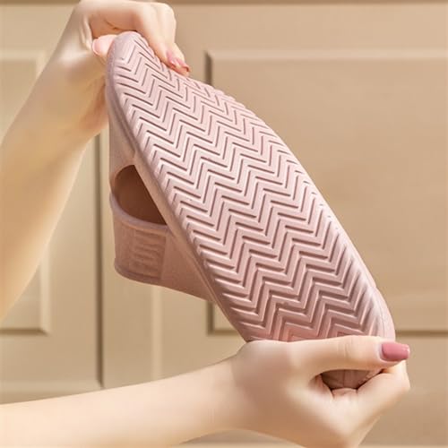 Bathroom Shoes Cross Design Imitation Leather Grain EVA Slippers Home Bathroom Slippers Men and Women Indoor Bath Non-Slip Slippers Shower Slipper(Black,44-45)3