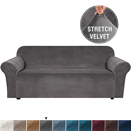 H.VERSAILTEX Stretch Sofa Cover Velvet Couch Cover Sofa Slipcovers for Three Cushion Sofas