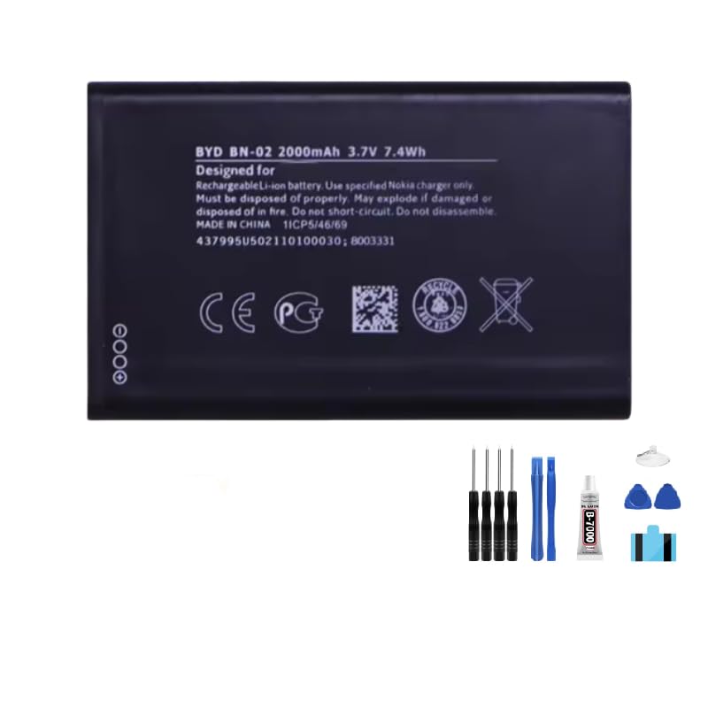 Generic Batterie BN-02 2000mAh 3.7V compatible avec Nokia XL/XL 4G RM-1030 RM-1042 RM-1061