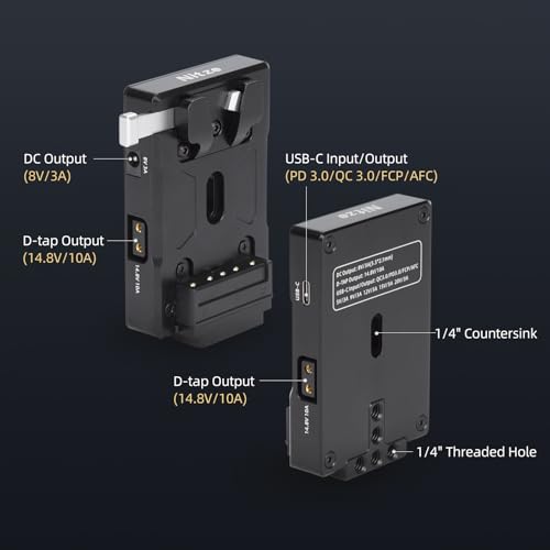 Image of Nitze Mini V Mount Battery Plate with Two 14.8 V D-tap and Two 14.8V DC Output Ports - N21-D1