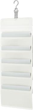 Kokuyo   Wall Pocket, Wall-Mounted Storage, 5 Pockets, White, Easy Access for Documents, Fu-KPM50-1