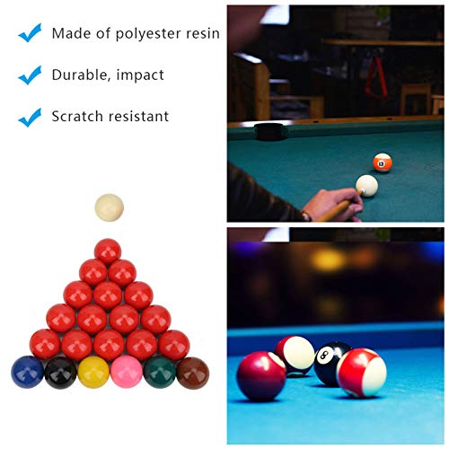 22 Piece Snooker Billiard Balls Set 52.2mm 2.1 inch Resin Pool Balls for Pool Tables Precision Balanced Smooth Hitting Comfort Professional Grade Tournament Standard Size - Image 4