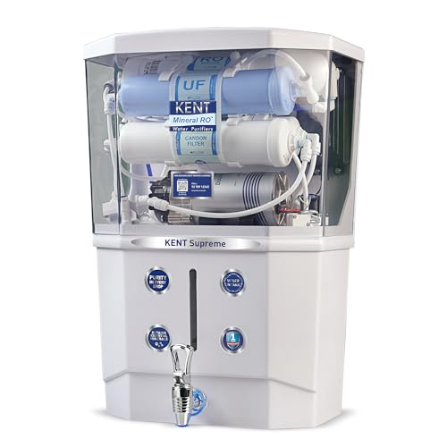 KENT Supreme RO Water Purifier | Advanced RO Tech for Sabse Shudh Paani | RO+UF+TDS Control+UV LED Tank |Auto Flush | 8L | 20 LPH | Ideal for...