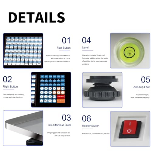 Báscula digital comercial con impresora y pantalla doble miniatura 7