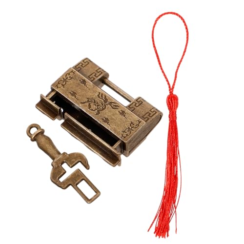 Image of Vintage Padlocks Old Keys Style Mini Lock Key for Jewelry Box Decorative Padlock Latch for Wooden Cabinet Antiqued Design