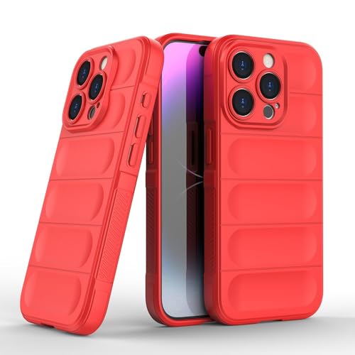 Image of Amazon Brand- Solimo Mobile Cover for Apple iPhone 15 Pro Max | Full Camera Protection | Liquid Silicon Case | Flexible Bumper Case for Apple iPhone 15 Pro Max (Red)