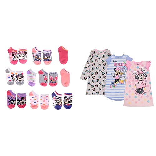 Minnie Mouse Girls No Show Socks, Blush (10 Pack), Small Us Disney Girls' Girlsâ’ Big Nightgowns, Pack Of 3 Nightgown, Rule 2, 4 Us #TOP11
