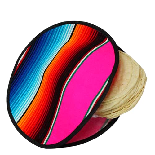 Cute Kitchen Essentials, Mexican Serape Pattern Tortilla Warmer, Microwavable for Corn and Flour Tortillas, Multicolor