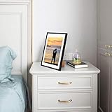 KAIWIN A4 Picture Frame Black, Wooden Poster Frame suitable for 6x8 with mat, 21X29.7 cm Picture Frames for Tabletop and Wall Mounting Display for Home, Office,Gallery,Holiday - Image 3
