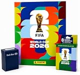Pack Álbum Oficial Mundial Panini FIFA World Cup 2026, 8 Sobres (56 Cromos) y Deck Box de Regalo