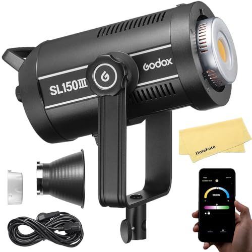 Image of Godox SL150 III SL150III Daylight LED Video Light,160W 5600±200K 73600Lux@1M CRI 96+ TLCI 97+ Bowens Mount Continuous Light,8 FX Effects 0-100% Brightness with APP Control,for YouTube,Live Streaming