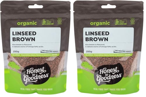 Honest to Goodness, Organic Linseed (Flaxseed) Brown, 200 g - Rich in essential fatty acids, versatile for breakfast, baking, and beyond. Organic purity for wholesome goodness. (Pack of 2)