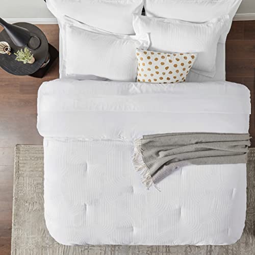 Bedsure White Bed In A Bag Queen 7 Pieces - Geometric Waffle Queen Comforter Sets, Bed Set With Comforters, Sheets, Pillowcases & Pillow Shams #TOP4