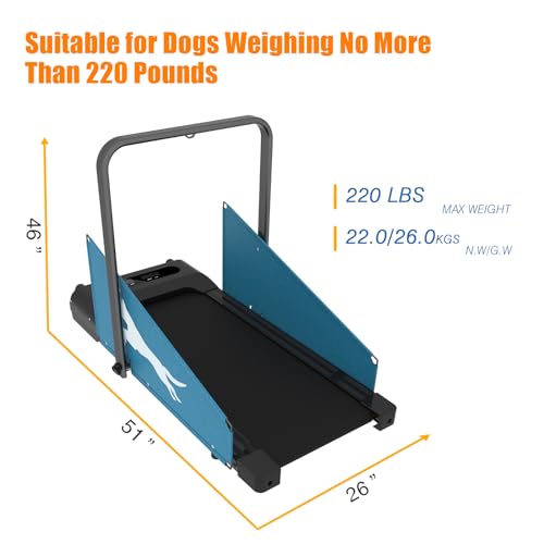 Dog Treadmill for Small and Medium Dogs, Pet Dog Indoor Pacer Treadmill with Remote Control, Pre-Set Exercise Timed Programme, Dog Running Machine Exercise Training Dogs Up to 220lbs - Thumbnail 4