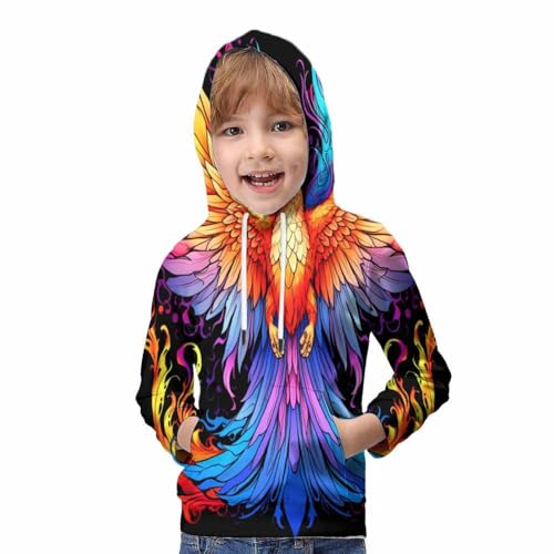 Pull imprimé 3D ado Le Phoenix sweatshirt manches longues fille garçon - 5
