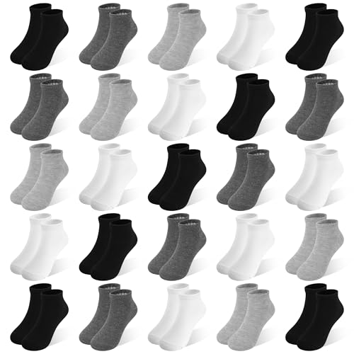 Image of GENTABY Toddler Socks 25 Pairs Kids Ankle Socks for Boys Girls Low Cut Sock Boys Athletic No Show Sock for 1-14 Years