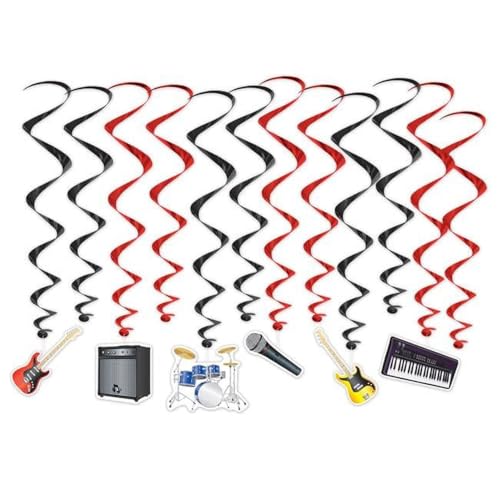Spirales suspendues Rock Band kit déco anniversaire thème musique rock