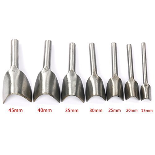 YaeTek7 Sizes DIY V-Shaped Leather Cuttting Craftstool Leathercraft Punch Cutter Tools for Strap Belt Bag Wallet (15mm, 20mm, 25mm, 30mm, 35mm, 40mm, 45mm)