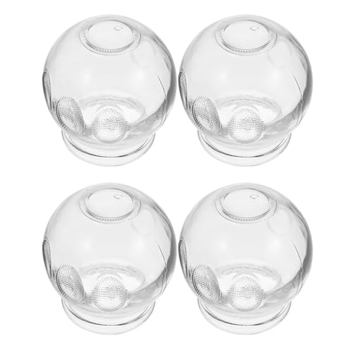 Healeved 4pcs Thick Glass Vacuum Cupping Jar Set for Home Cupping Therapy Fire for Massage Chinese for Body and Face