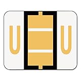 Smead BCCR Bar-Style Alphabetic Color-Coded Labels, Letter U, Light Orange/White Bars, 500 Labels per Roll (67091)