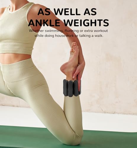 Image of Ankle & Wrist Weights for Women Men, Set of 2, 1 lb /2 lb Each | Adjustable Arm & Leg Weights, Soft Silicone Weighted Bracelet For Pilates Yoga Dance Walking Running Swimming Weight Loss