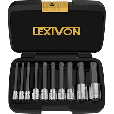 LEXIVON Extra Long Triple Square Bit Socket Set Cover