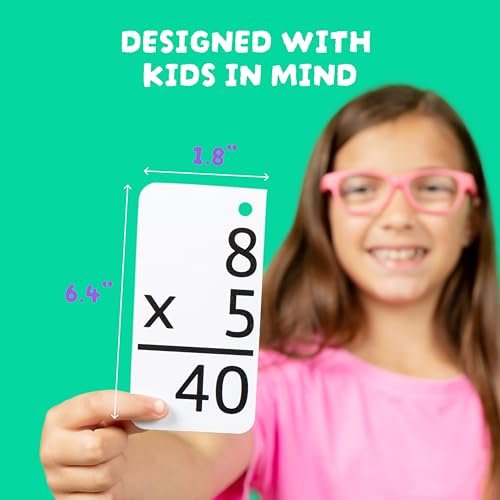Star Right Multiplication Flash Cards - 169 Hole-Punched Math Flash Cards with 2 Binder Rings - Kids Ages 8 and Up by Star Right - Used condition - Image 3