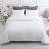LUCKYBULL Tufted Comforter Set 3 Pieces Queen Size Bedding Set ( 1 Jacquard Lightweight Comforter wi